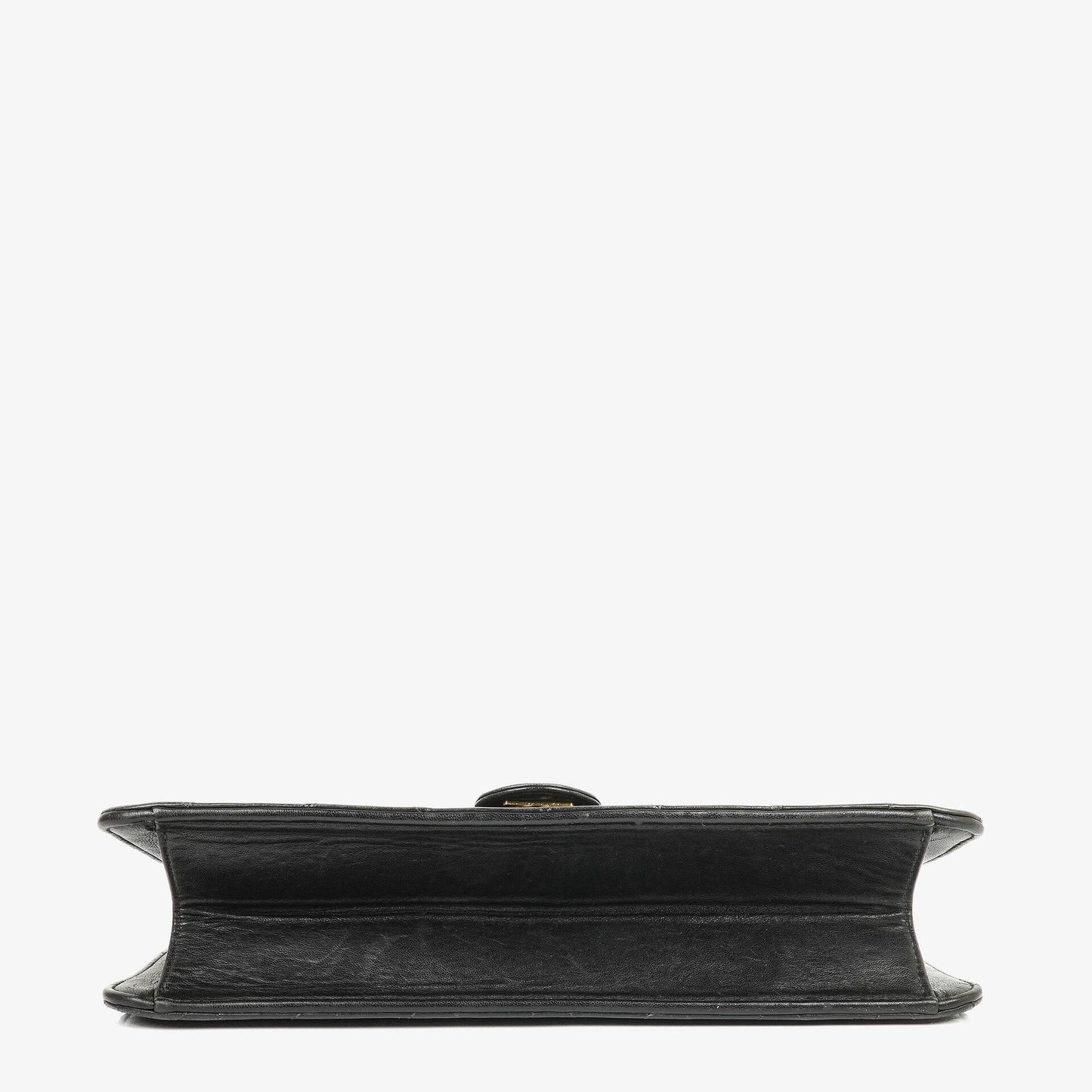Chanel Medium Classic Einzelklappentasche Schwarz Gepolstertes Lammleder Mit 24K vergoldeter Hardware