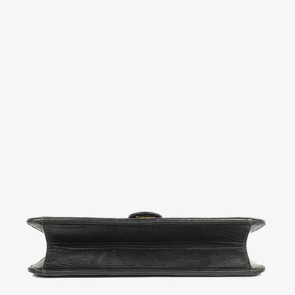 Chanel Medium Classic Einzelklappentasche Schwarz Gepolstertes Lammleder Mit 24K vergoldeter Hardware