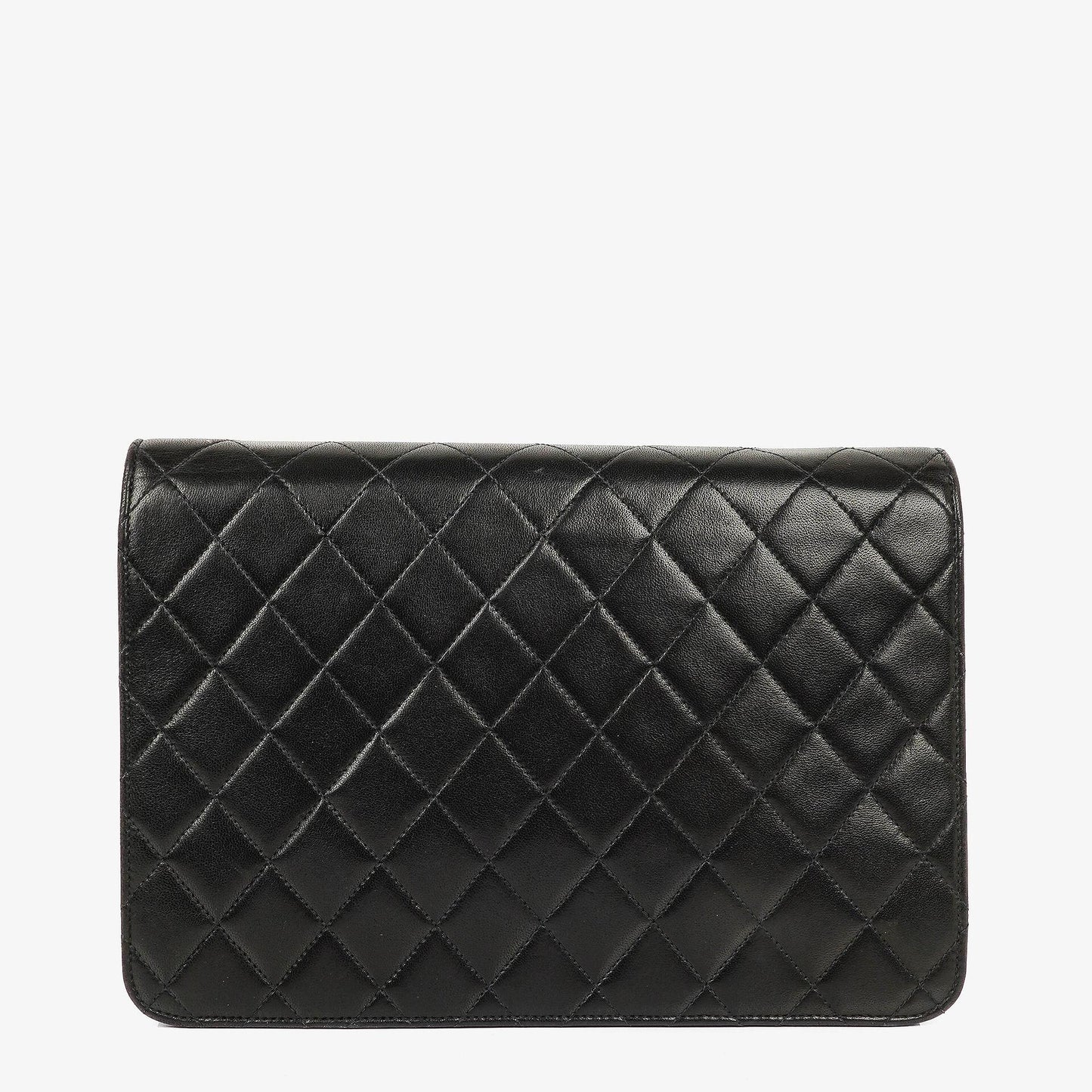 Chanel Medium Classic Einzelklappentasche Schwarz Gepolstertes Lammleder Mit 24K vergoldeter Hardware