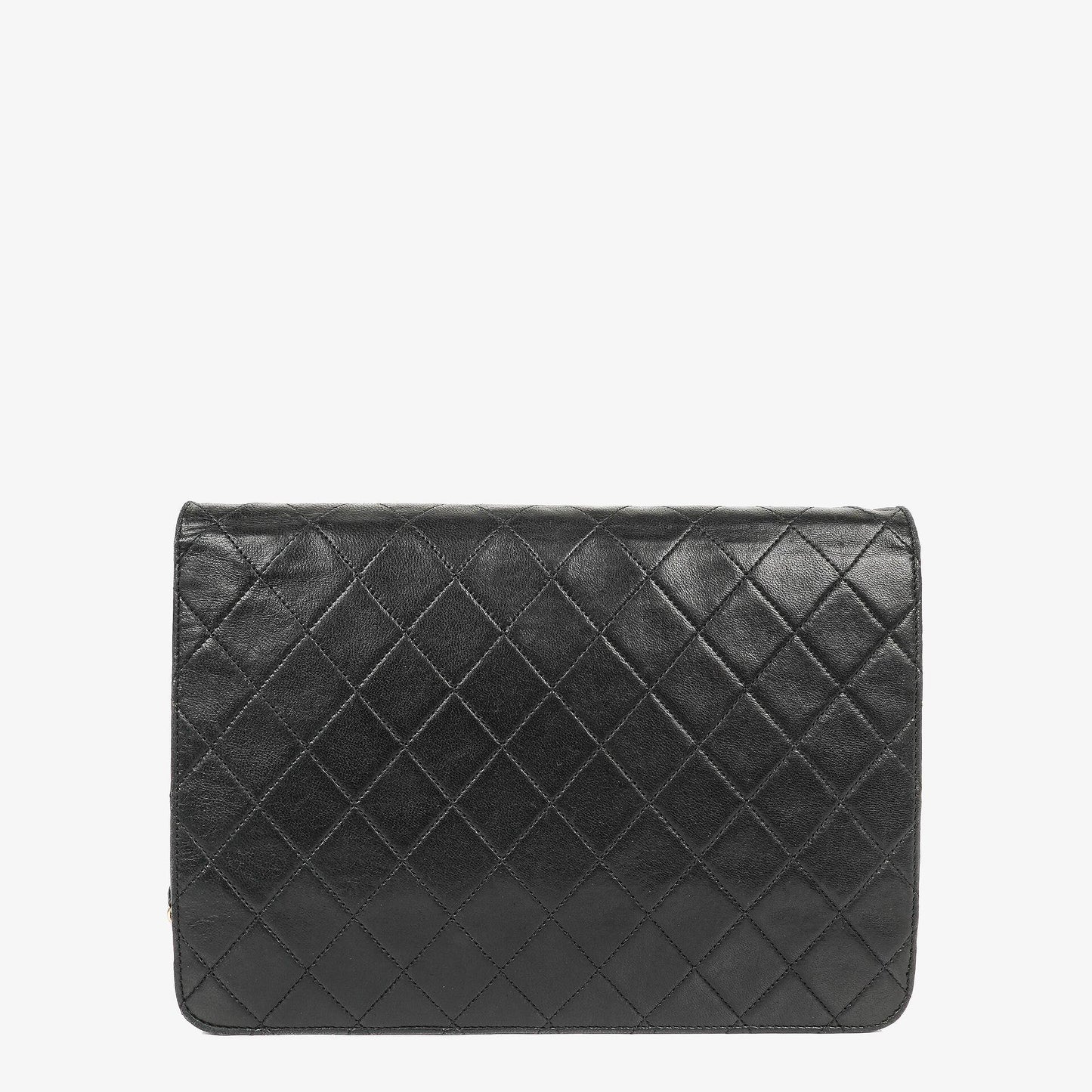 Chanel Medium Classic Single Flap Tasche aus schwarzem gestepptem Lammleder mit 24K vergoldeten Beschlägen