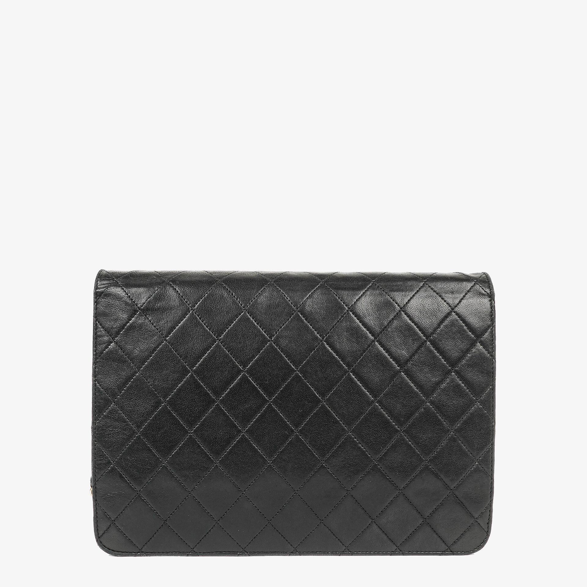 Chanel Medium Classic Single Flap Tasche aus schwarzem gestepptem Lammleder mit 24K vergoldeten Beschlägen