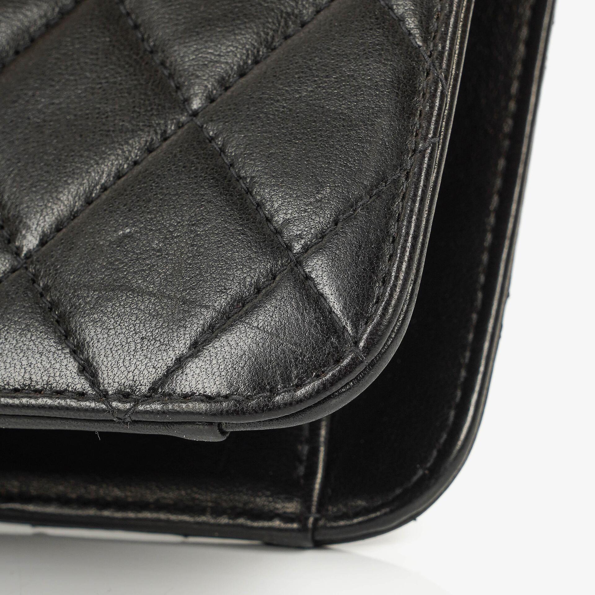 Chanel Medium Classic Single Flap Tasche aus schwarzem gestepptem Lammleder mit 24K vergoldeter Hardware