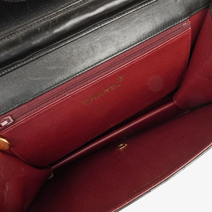Chanel Medium Classic Single Flap Tasche aus schwarzem gestepptem Lammleder mit 24K vergoldeter Hardware