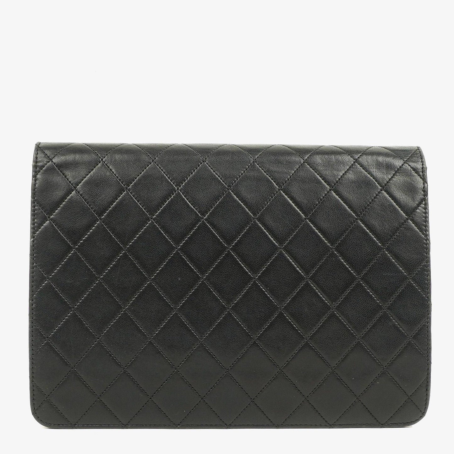 Chanel Medium Classic Single Flap Tasche aus schwarzem gestepptem Lammleder mit goldfarbenen Beschlägen