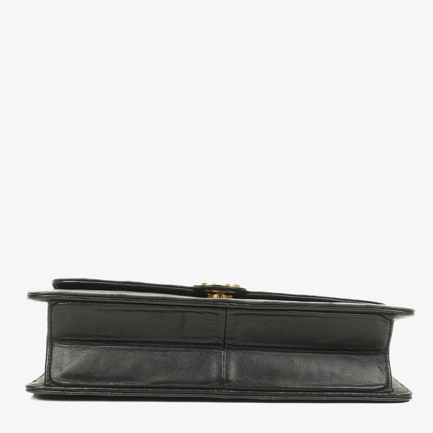 Chanel Medium Classic Single Flap Tasche aus schwarzem gestepptem Lammleder mit goldfarbenen Beschlägen