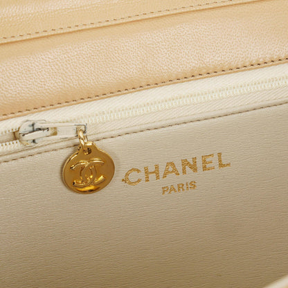 Chanel Medium Classic Single Flap Tasche aus beigem gestepptem Lammleder mit 24K vergoldeten Beschlägen