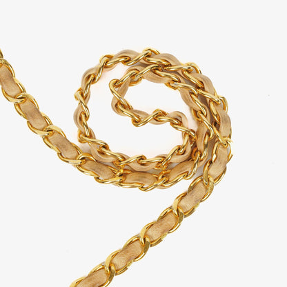 Chanel Medium Classic Single Flap Tasche aus beigem gestepptem Lammleder mit 24K vergoldeten Beschlägen