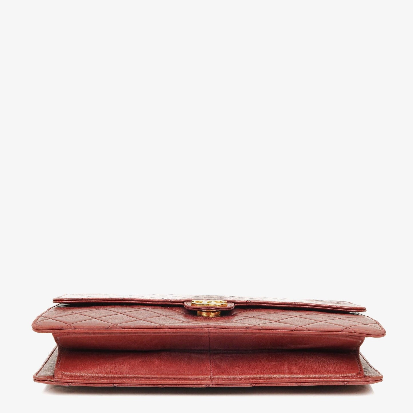 Chanel Medium Classic Single Flap Tasche aus burgunderrotem gestepptem Lammleder mit goldfarbener Hardware