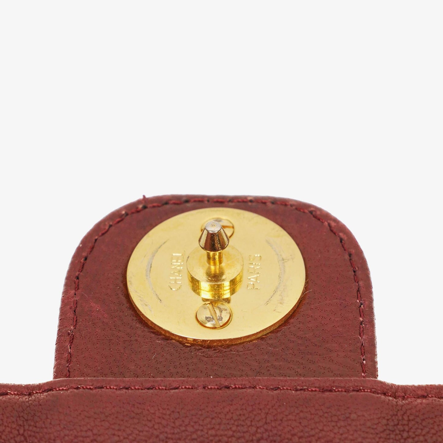 Chanel Medium Classic Single Flap Tasche aus burgunderrotem gestepptem Lammleder mit goldfarbener Hardware
