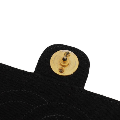 Chanel Medium Classic Vintage Schwarz gesteppte Jersey Single Flap Tasche mit Goldfarbenen Beschlägen