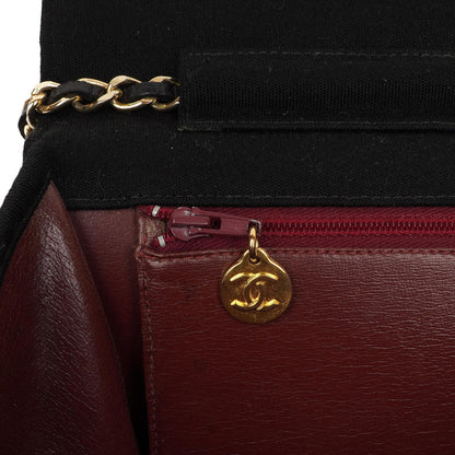 Chanel Medium Classic Vintage Schwarz gesteppte Jersey Single Flap Tasche mit Goldfarbenen Beschlägen
