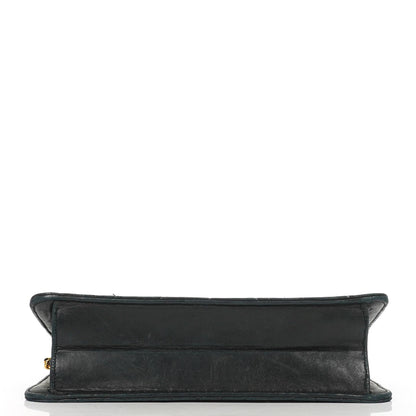 Chanel Medium Classic Vintage schwarze gesteppte Lammleder Single Flap Bag mit 24K goldplattierten Beschlägen