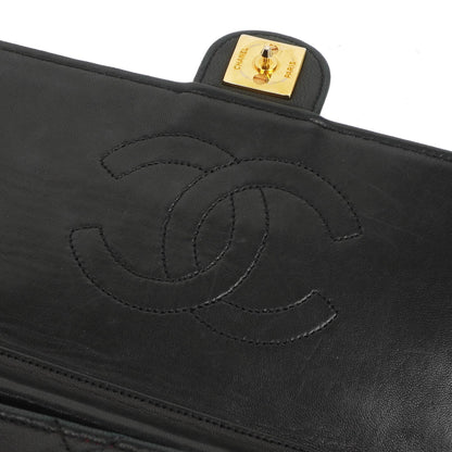 Chanel Medium Classic Vintage schwarze gesteppte Lammleder Single Flap Bag mit 24K goldplattierten Beschlägen