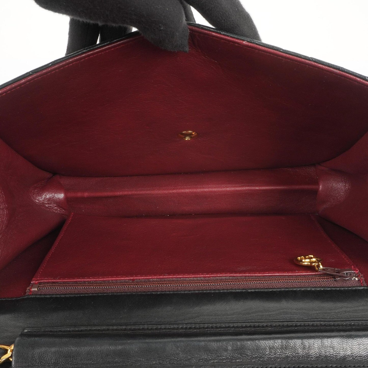 Chanel Medium Classic Vintage schwarze gesteppte Lammleder Single Flap Bag mit 24K goldplattierten Beschlägen