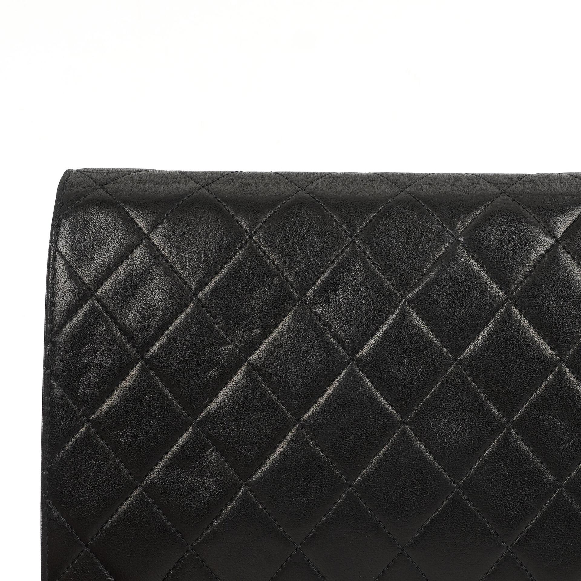 Chanel Medium Classic Vintage Schwarz gestepptes Lammleder Single Flap Tasche mit 24K Goldplattierten Beschlägen