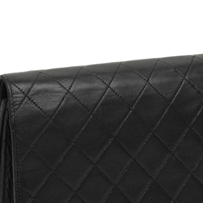 Chanel Medium Classic Vintage Gesteppte Lammleder Single Flap Bag Schwarz mit 24K Goldplattierten Beschlägen