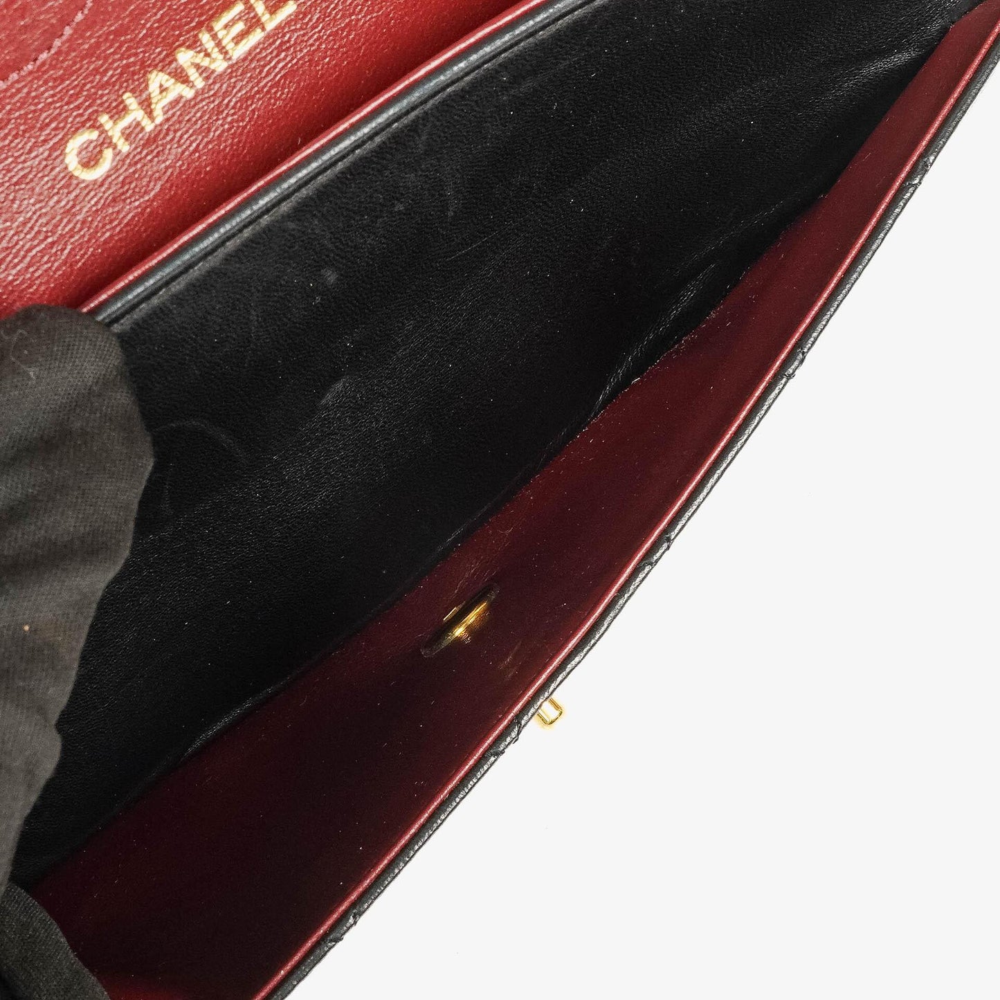 Chanel Medium Classic Vintage Double Flap Bag aus schwarzem gestepptem Lammleder mit 24K vergoldeten Beschlägen