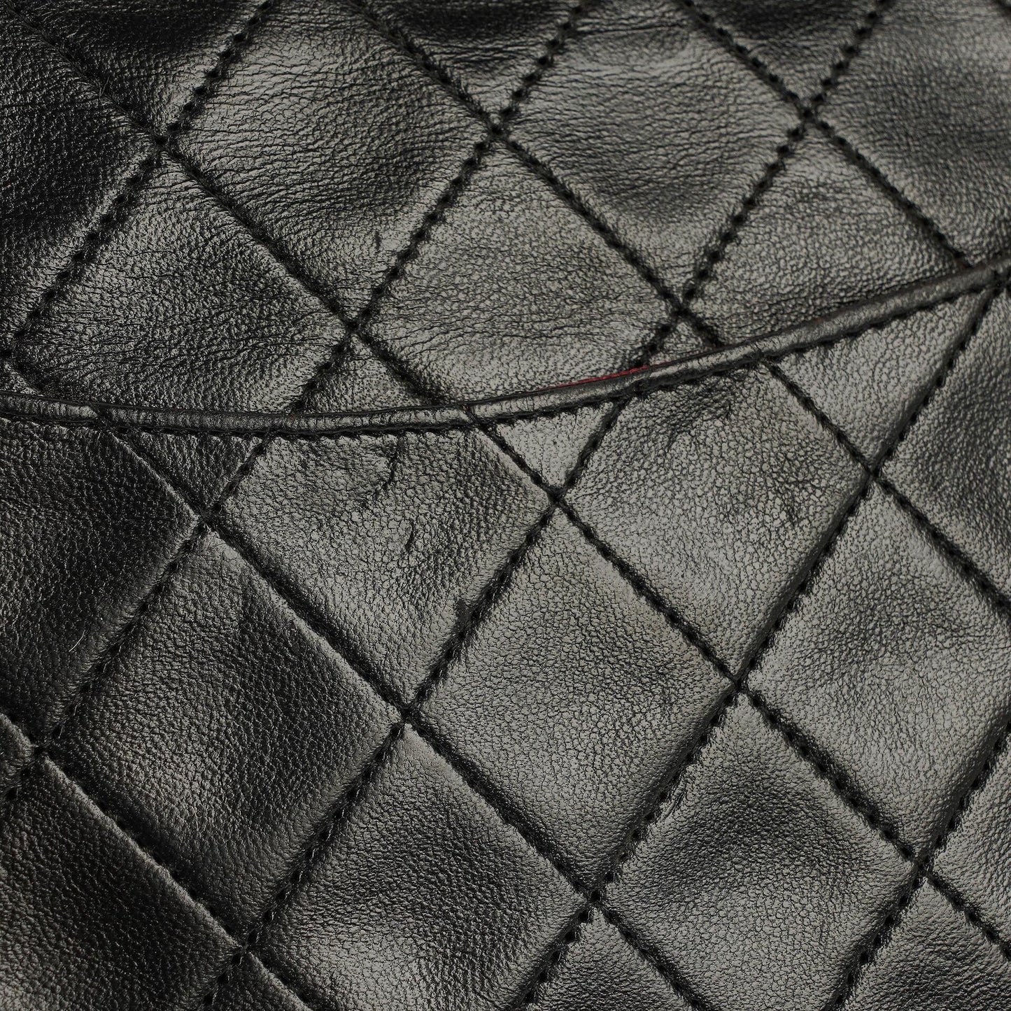 Chanel Medium Classic Vintage Double Flap Tasche aus schwarzem gestepptem Lammleder mit 24K vergoldeter Hardware