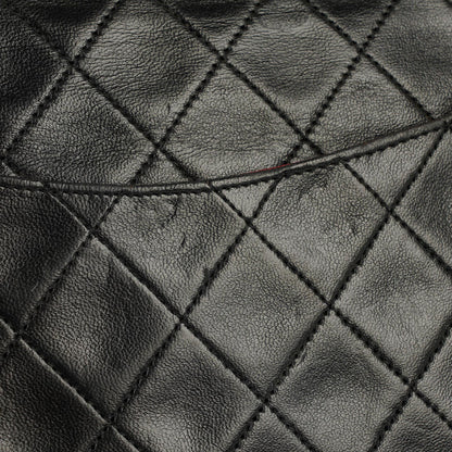 Chanel Medium Classic Vintage Double Flap Tasche aus schwarzem gestepptem Lammleder mit 24K vergoldeter Hardware