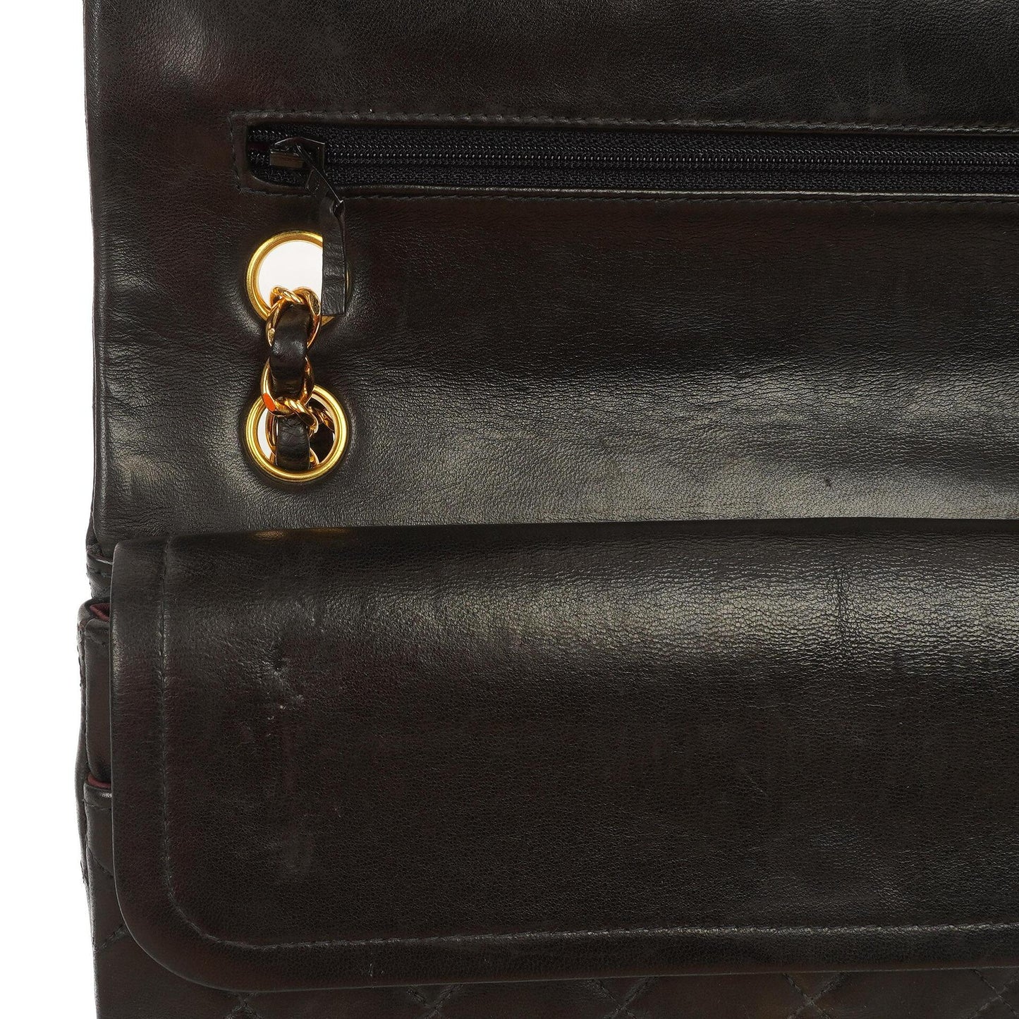 Chanel Medium Classic Vintage Doppelklappen Tasche Schwarz gestepptes Lammleder mit 24K Goldplattierten Beschlägen