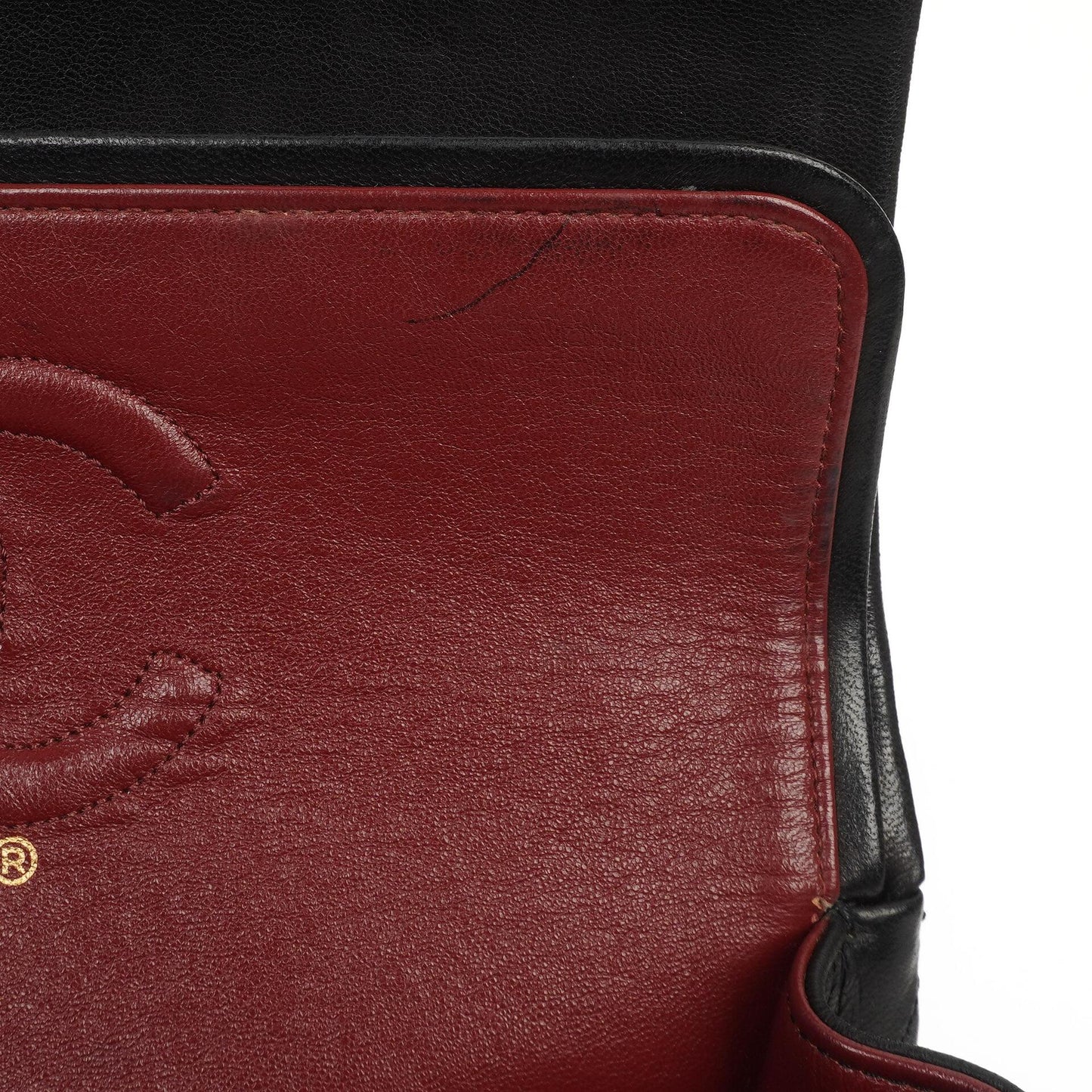 Chanel Medium Classic Vintage Double Flap Bag, Schwarzes gestepptes Lammleder, 24K Goldplattierte Hardware