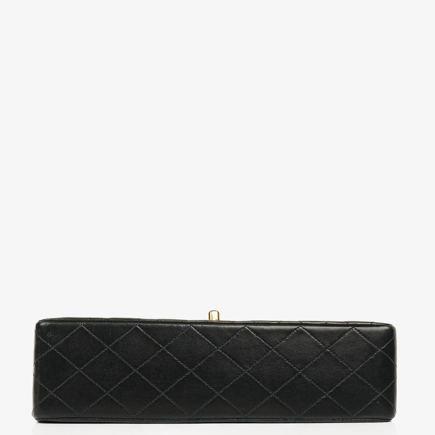 Chanel Medium Classic Vintage Double Flap Tasche aus schwarzem gestepptem Lammleder mit 24K vergoldeter Hardware