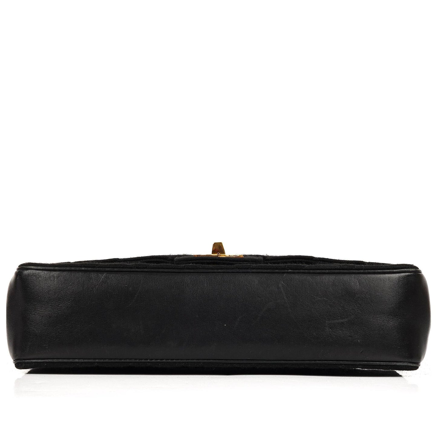 Chanel Medium Classic Vintage Doppelklappen Tasche Schwarz gesteppte Jersey und Leder mit 24K Goldplattierten Beschlägen und Mademoiselle Kette