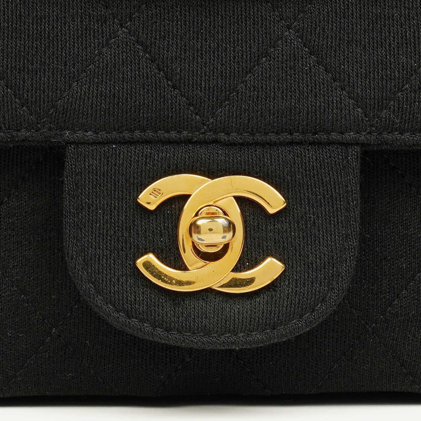 Chanel Medium Classic Vintage Double Flap Bag aus gestepptem Lammleder und Jersey mit 24K goldbeschichteter Hardware
