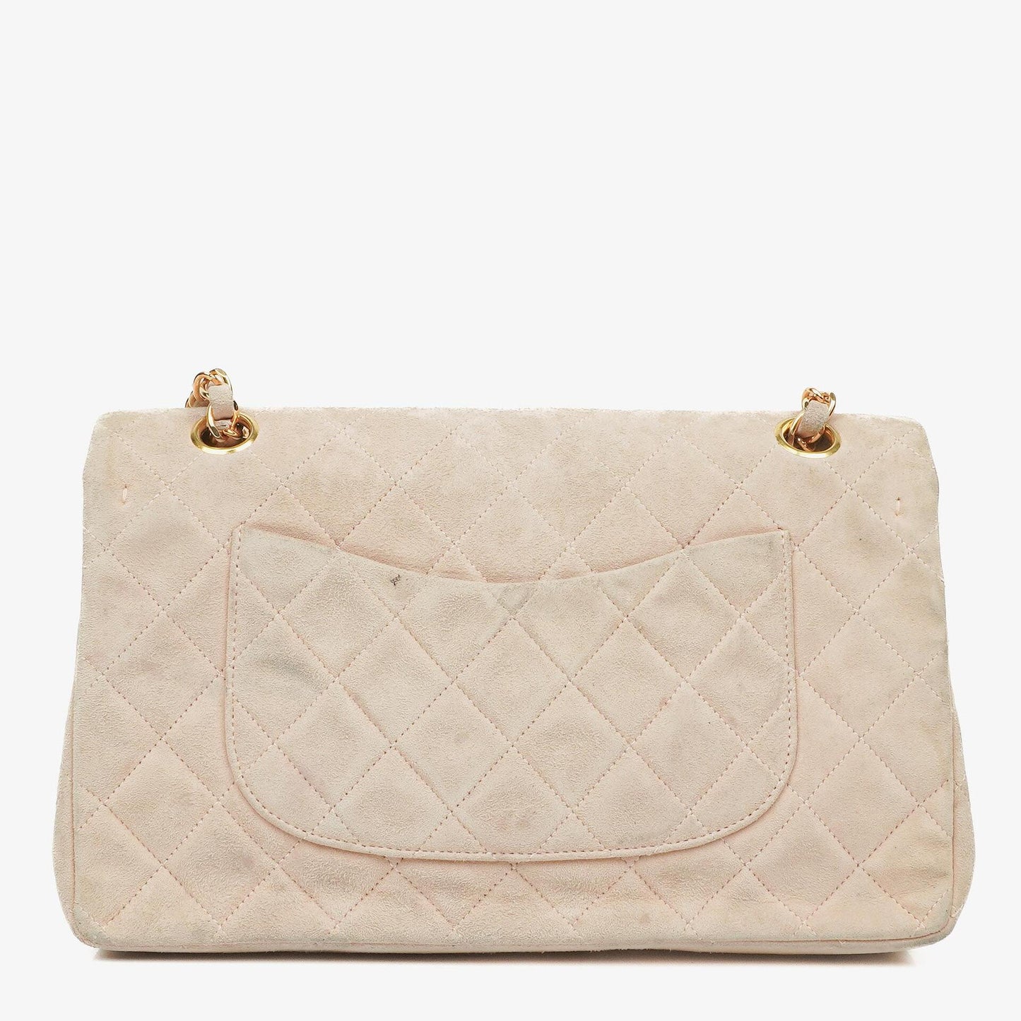 Chanel Classic Vintage Medium Double Flap Tasche aus Wildleder mit 24K vergoldeten Beschlägen