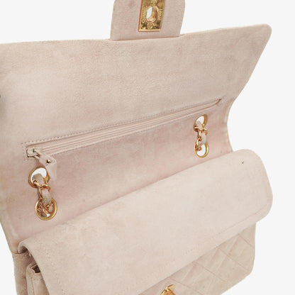 Chanel Classic Vintage Medium Double Flap Tasche aus Wildleder mit 24K vergoldeten Beschlägen