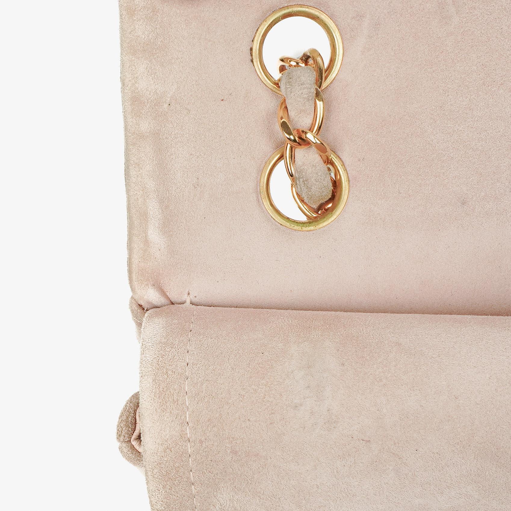 Chanel Classic Vintage Medium Double Flap Tasche aus Wildleder mit 24K vergoldeten Beschlägen