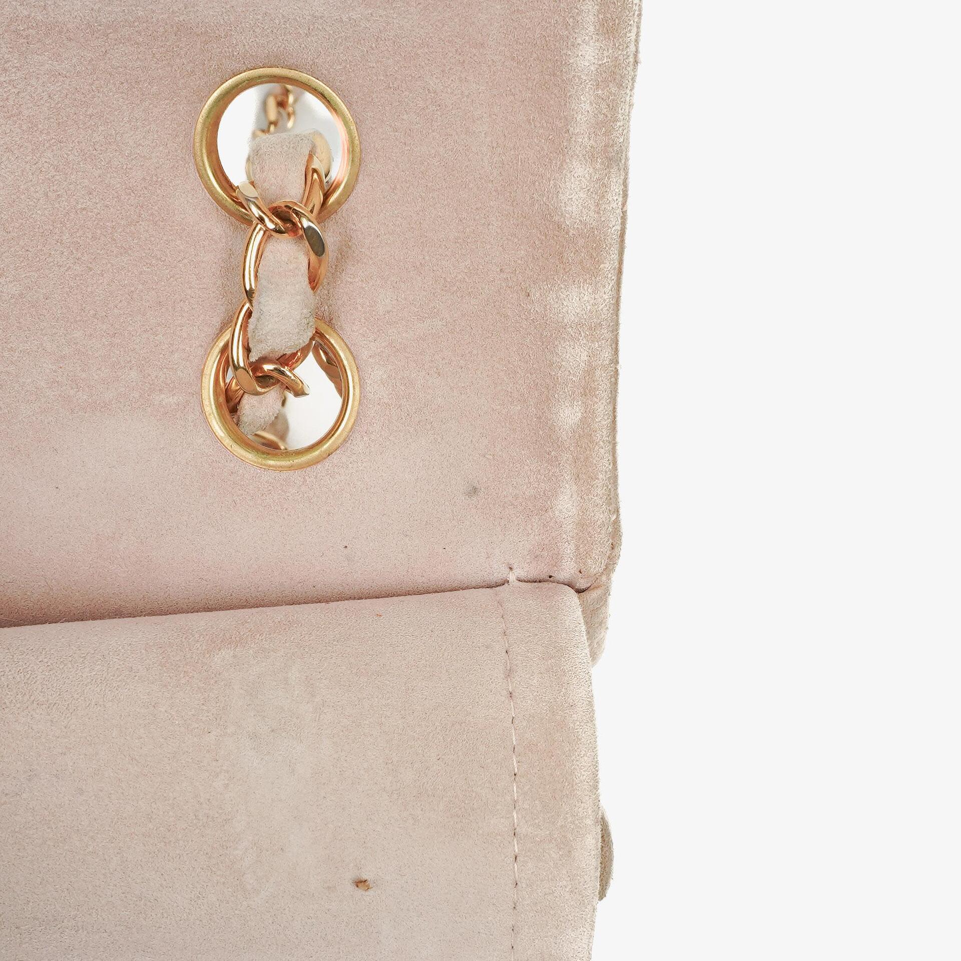 Chanel Classic Vintage Medium Double Flap Tasche aus Wildleder mit 24K vergoldeten Beschlägen