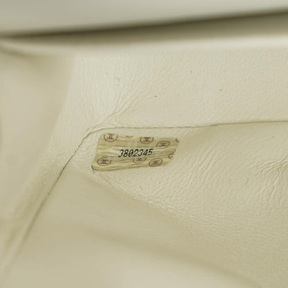 CHANEL Mittelgroße Classic Vintage Double Flap Tasche aus weißem gestepptem Lammleder mit 24K vergoldeter Hardware