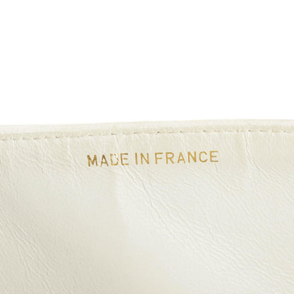 CHANEL Mittelgroße Classic Vintage Double Flap Tasche aus weißem gestepptem Lammleder mit 24K vergoldeter Hardware