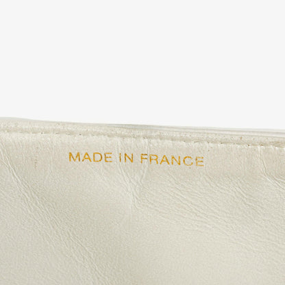 Chanel mittelgroße Classic Vintage Double Flap Tasche aus weißem gestepptem Lammleder mit 24K vergoldeter Hardware
