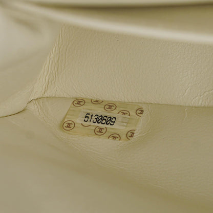 Chanel Medium Classic Vintage Double Flap Tasche aus weißem gestepptem Lammleder mit 24K vergoldeten Beschlägen
