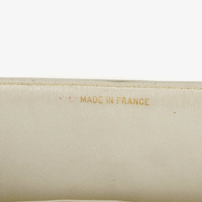 Chanel Mittelgroße Classic Vintage Double Flap Tasche aus gestepptem Lammleder in Weiß mit 24K vergoldeten Beschlägen