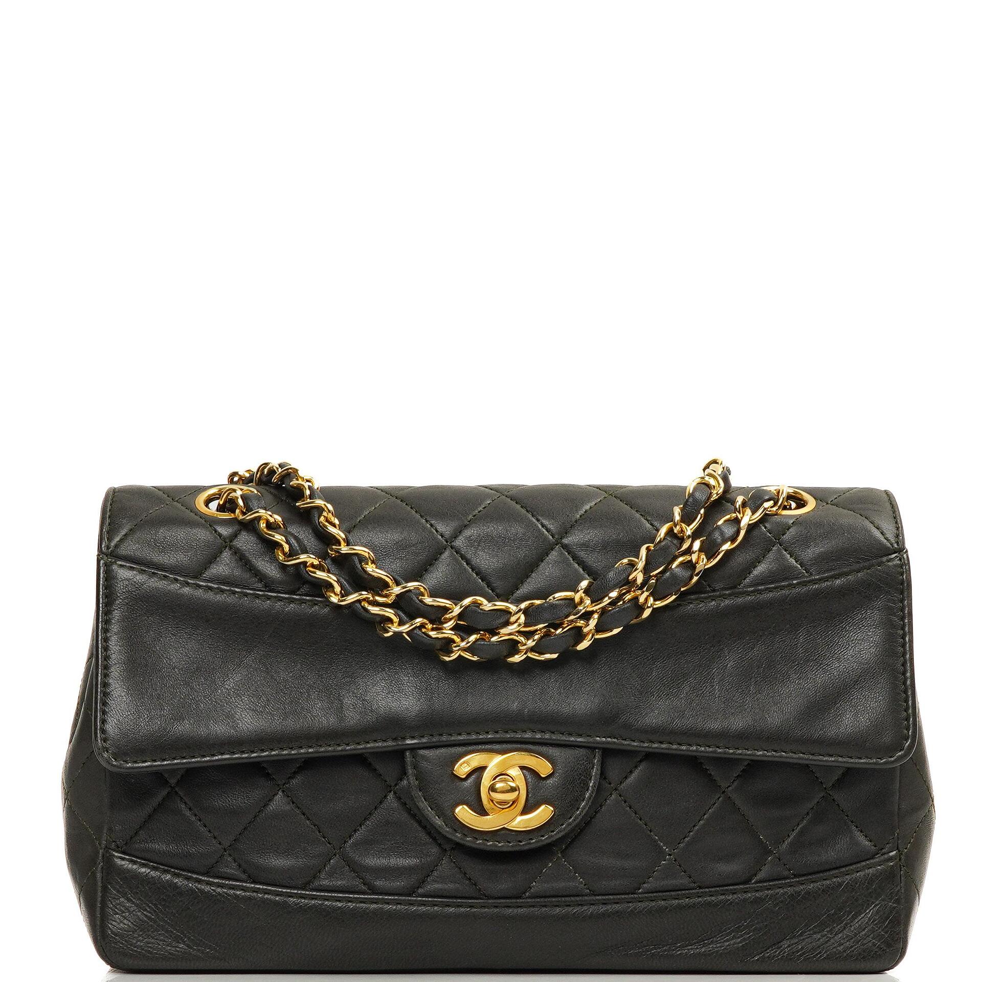 Chanel Medium Classic Vintage Single Flap Bag Gequiltetes Lammleder 24K Goldbeschläge