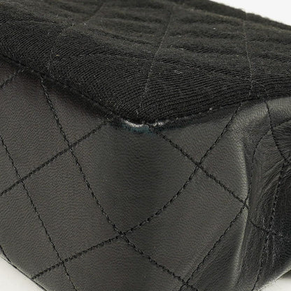 Chanel Medium Classic Vintage Single Flap Tasche aus gestepptem Lammleder und Jersey mit 24K vergoldeten Beschlägen
