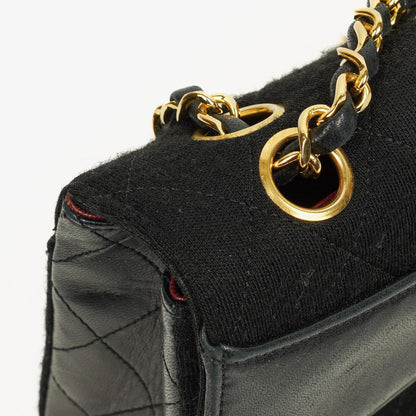 Chanel Medium Classic Vintage Single Flap Tasche aus gestepptem Lammleder und Jersey mit 24K vergoldeten Beschlägen