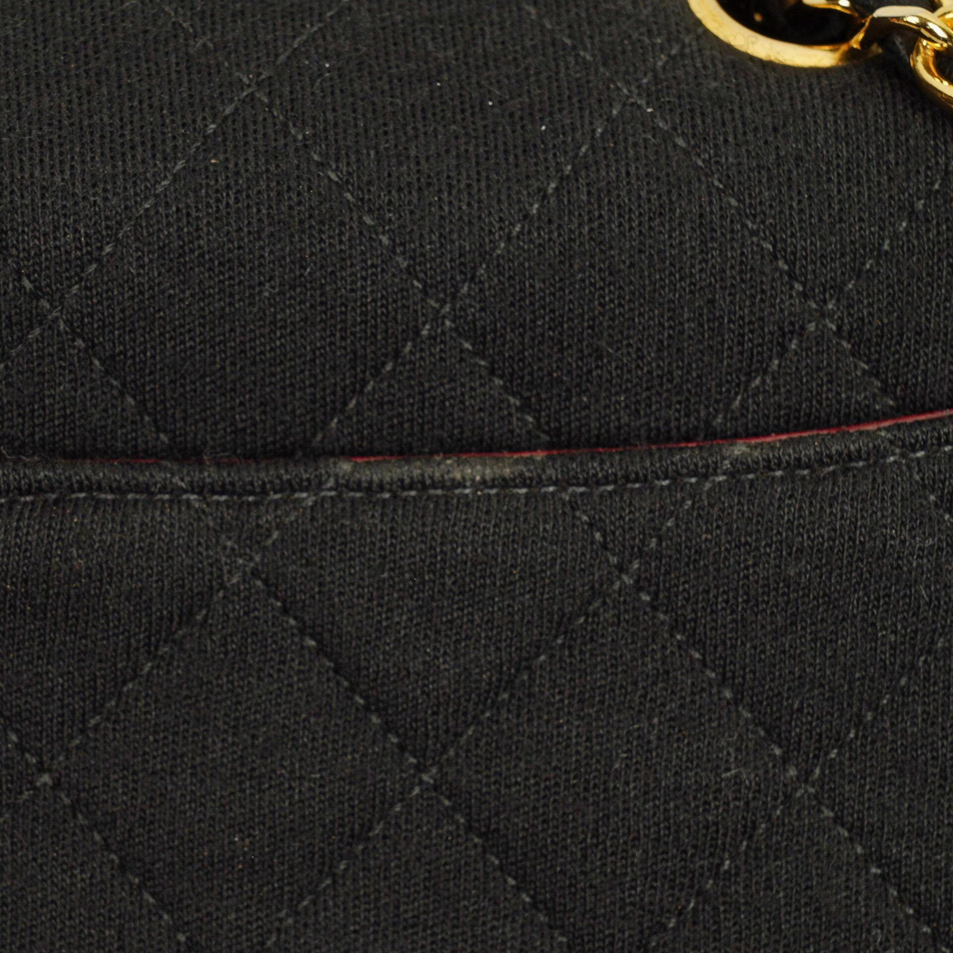 Chanel Medium Classic Vintage Single Flap Tasche aus gestepptem Lammleder und Jersey mit 24K vergoldeten Beschlägen