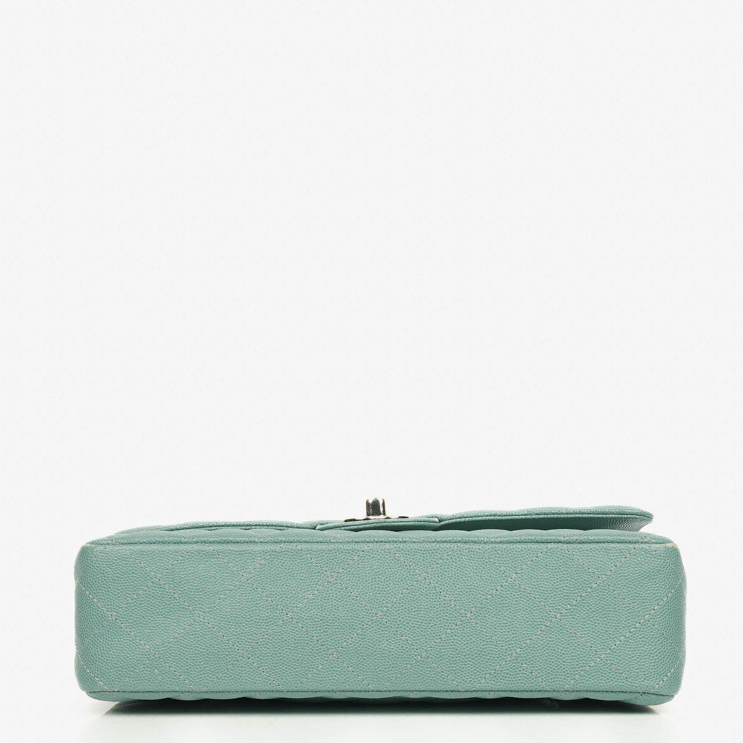 Chanel Medium Double Flap Tasche aus gestepptem Kaviarleder mit silberfarbenen Beschlägen