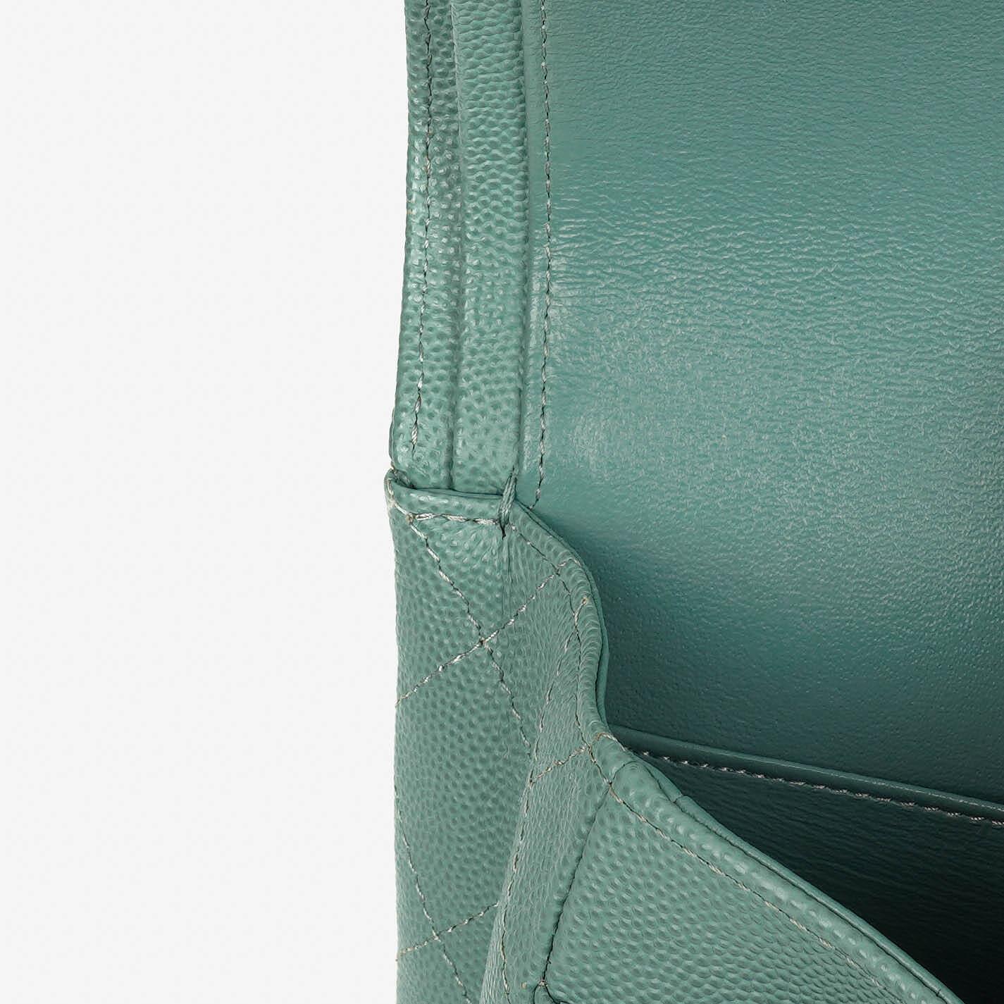 Chanel Medium Double Flap Tasche aus gestepptem Kaviarleder mit silberfarbenen Beschlägen