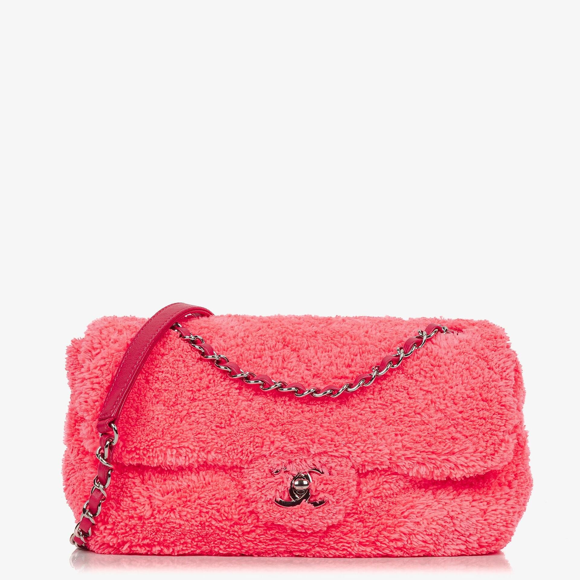 Chanel Mittlere Coco Beach Klappentasche aus gestepptem Terry-Stoff