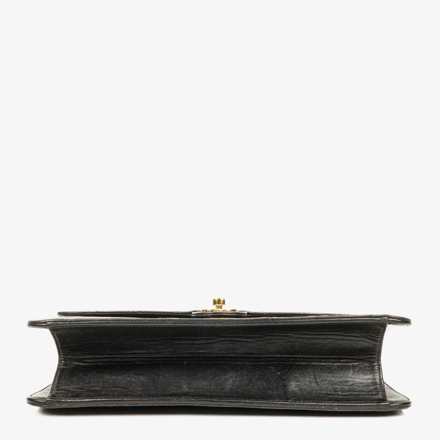 Chanel Medium Single Flap Bag aus schwarzem gestepptem Lammleder mit goldfarbenen Beschlägen
