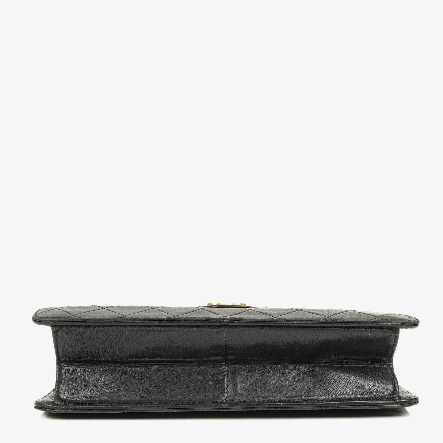 Chanel Medium Classic Single Flap Bag aus schwarzem gestepptem Lammleder mit 24K vergoldeter Hardware