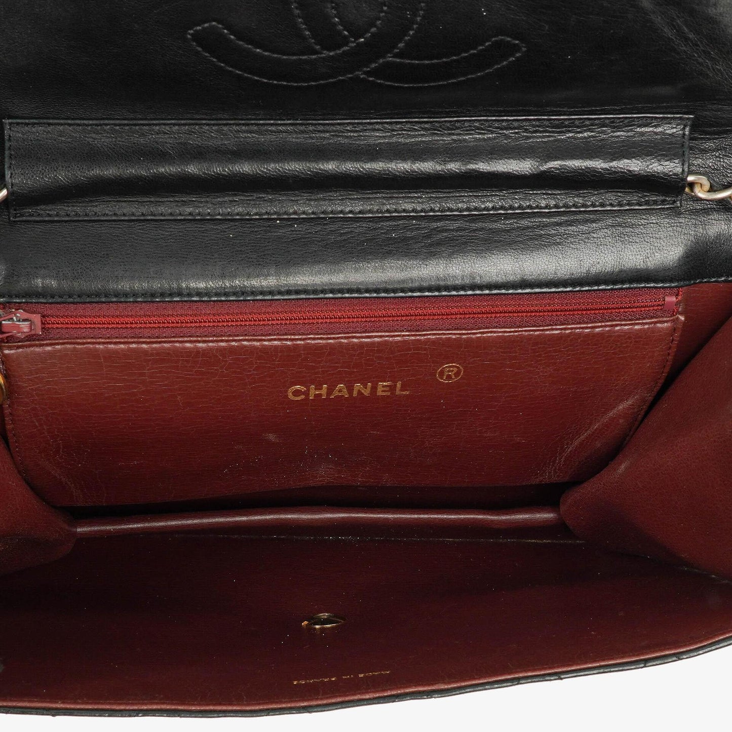 Chanel Medium Classic Single Flap Bag aus schwarzem gestepptem Lammleder mit 24K vergoldeter Hardware