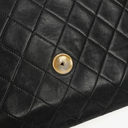 Chanel Medium Classic Single Flap Bag aus schwarzem gestepptem Lammleder mit 24K vergoldeter Hardware