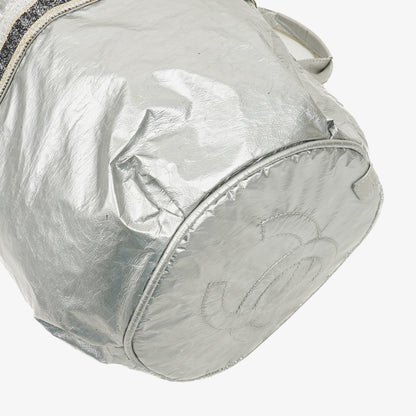 Chanel Boston Bag aus metallischem gestepptem Nylon