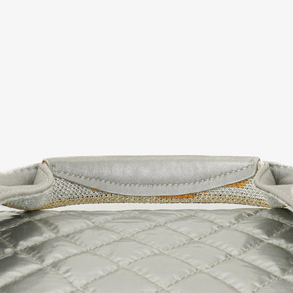 Chanel Boston Bag aus metallischem gestepptem Nylon